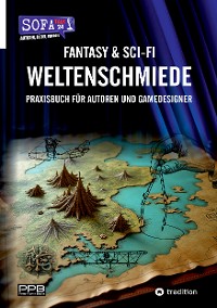 Cover Fantasy & Sci-Fi - Weltenschmiede, Schreibratgeber, Praxisbuch für Autoren aus dem Hause "SofaTalk24"