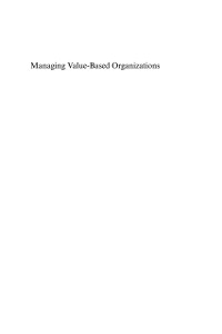 Cover Managing Value-Based Organizations