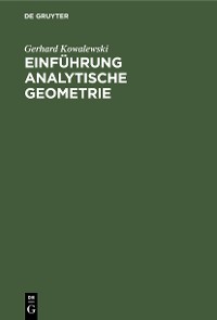 Cover Einführung Analytische Geometrie
