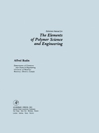 Cover Solution Manual for The Elements of Polymer Science and Engineering