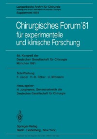 Cover Chirurgisches Forum ’81 für experimentelle und klinische Forschung