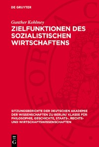 Cover Zielfunktionen des sozialistischen Wirtschaftens