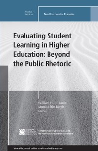 Cover Evaluating Student Learning in Higher Education: Beyond the Public Rhetoric