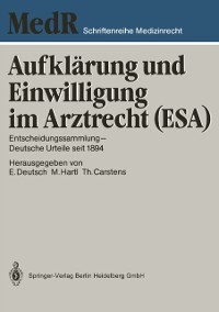 Cover Aufklärung und Einwilligung im Arztrecht (ESA)