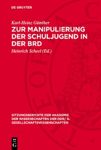 Cover Zur Manipulierung der Schuljugend in der BRD