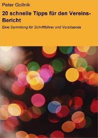 Cover 20 schnelle Tipps für den Vereins-Bericht