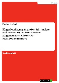 Cover Bürgerbeteiligung im großen Stil? Analyse und Bewertung der Europäischen Bürgerinitiative anhand der Right2Water-Initiative