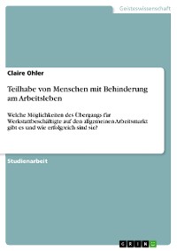 Cover Teilhabe von Menschen mit Behinderung am Arbeitsleben