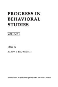 Cover Progress in Behavioral Studies