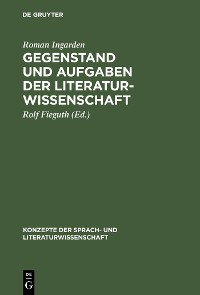 Cover Gegenstand und Aufgaben der Literaturwissenschaft