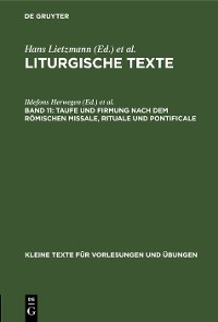 Cover Taufe und Firmung nach dem römischen Missale, Rituale und Pontificale