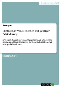 Cover Elternschaft von Menschen mit geistiger Behinderung