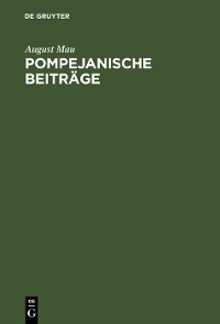 Cover Pompejanische Beiträge