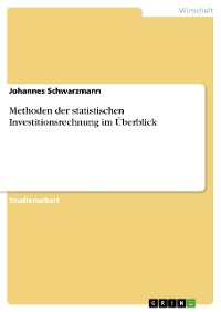 Cover Methoden der statistischen Investitionsrechnung im Überblick