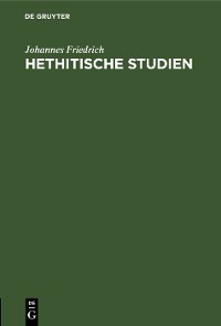 Cover Hethitische Studien