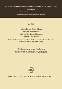 Cover Die Bedeutung eines Flughafens für die Wirtschaft in seiner Umgebung