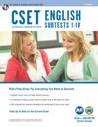 Cover CSET English Subtests I-IV Book + Online