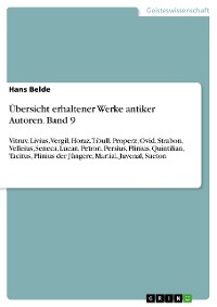 Cover Übersicht erhaltener Werke antiker Autoren. Band 9