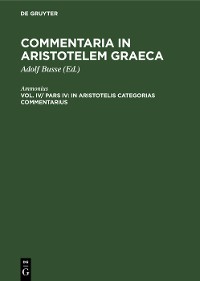 Cover In Aristotelis Categorias commentarius