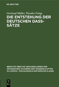 Cover Die Entstehung der deutschen daß-Sätze