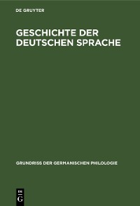 Cover Geschichte der deutschen Sprache