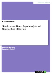 Cover Simultaneous Linear Equations Journal. New Method of Solving