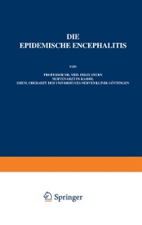 Cover Die Epidemische Encephalitis