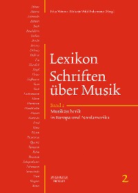 Cover Lexikon Schriften über Musik, Band 2: Musikästhetik in Europa und Nordamerika