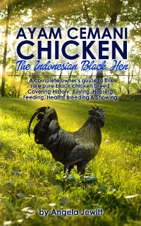 Cover Ayam Cemani Chicken - The Indonesian Black Hen. A complete owner's guide to this rare pure black chicken breed. Covering History, Buying, Housing, Feeding, Health, Breeding & Showing.