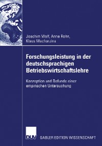 Cover Forschungsleistung in der deutschsprachigen Betriebswirtschaftslehre