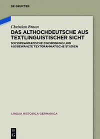 Cover Das Althochdeutsche aus textlinguistischer Sicht