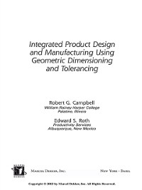 Cover Integrated Product Design and Manufacturing Using Geometric Dimensioning and Tolerancing