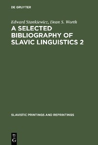 Cover A Selected Bibliography of Slavic Linguistics 2