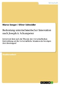 Cover Bedeutung unternehmerischer Innovation nach Joseph A. Schumpeter