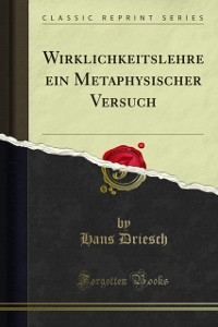 Cover Wirklichkeitslehre ein Metaphysischer Versuch