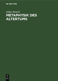 Cover Metaphysik des Altertums