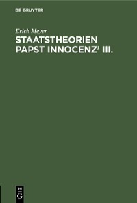 Cover Staatstheorien Papst Innocenz’ III.