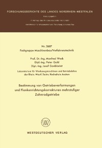 Cover Bestimmung von Getriebeverformungen und Flankenrichtungskorrekturen mehrstufiger Zahnradgetriebe