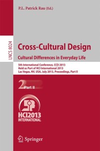 Cover Cross-Cultural Design. Cultural Differences in Everyday Life