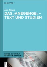 Cover Das ›Anegenge‹ – Text und Studien