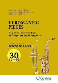 Cover Bb Trumpet and Eb Alto Sax easy duets book - 10 Romantic Pieces (scored in 3 keys)