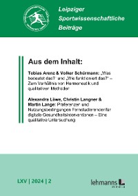 Cover Leipziger Sportwissenschaftliche Beiträge