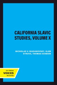 Cover California Slavic Studies, Volume X