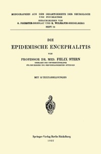 Cover Die Epidemische Encephalitis