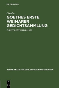 Cover Goethes erste Weimarer Gedichtsammlung