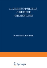 Cover Allgemeine und Spezielle Chirurgische Operationslehre