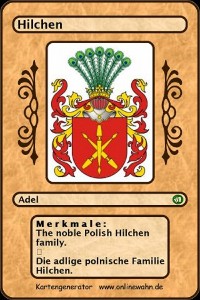 Cover The noble Polish Hilchen family. Die adlige polnische Familie Hilchen.