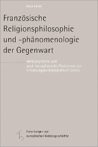 Cover Französische Religionsphilosophie und -phänomenologie der Gegenwart