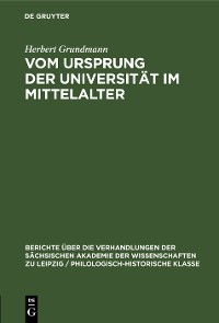 Cover Vom Ursprung der Universität im Mittelalter