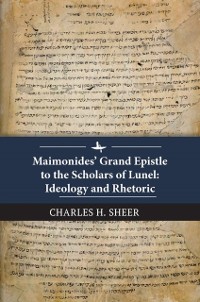 Cover Maimonides' Grand Epistle to the Scholars of Lunel